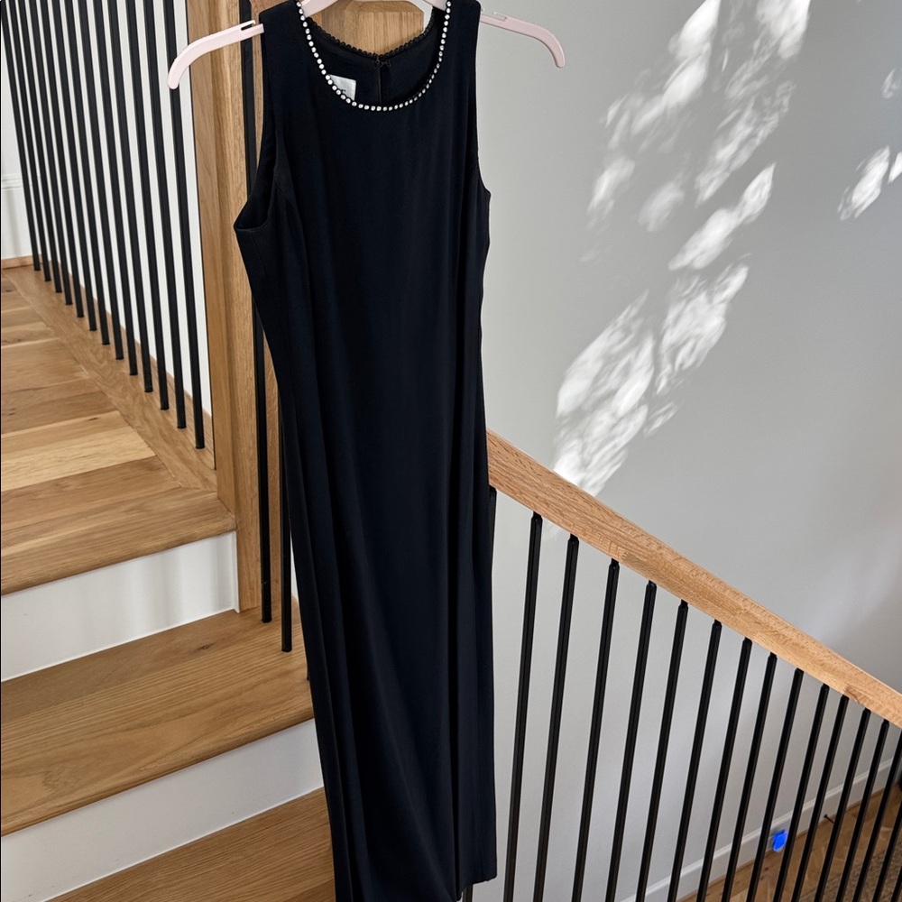 Black dress with rhinestone neck trim. Sz.3 by Santa Fe